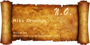 Niki Orsolya névjegykártya